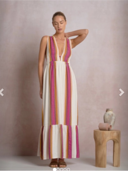Elan Open Back Halter Maxi Dress In Natural Pink L
